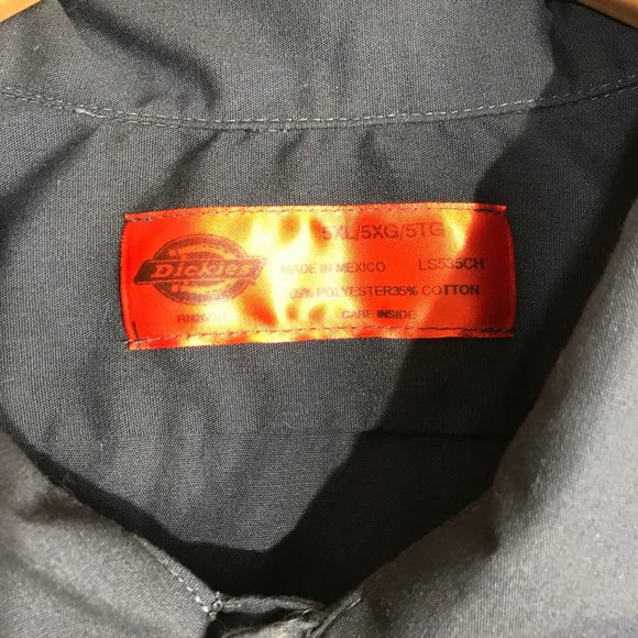 Big and Tall Men's Button Down Black Orange Tag  Size 5XL - Picture 4 of 7